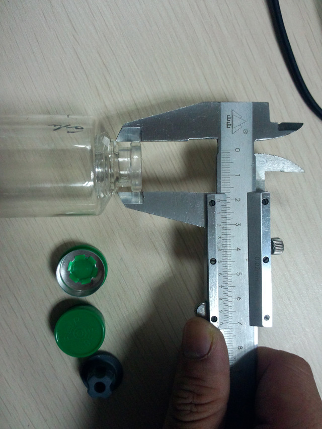 diameter of ampoule bottle to be crimped by bench top manual