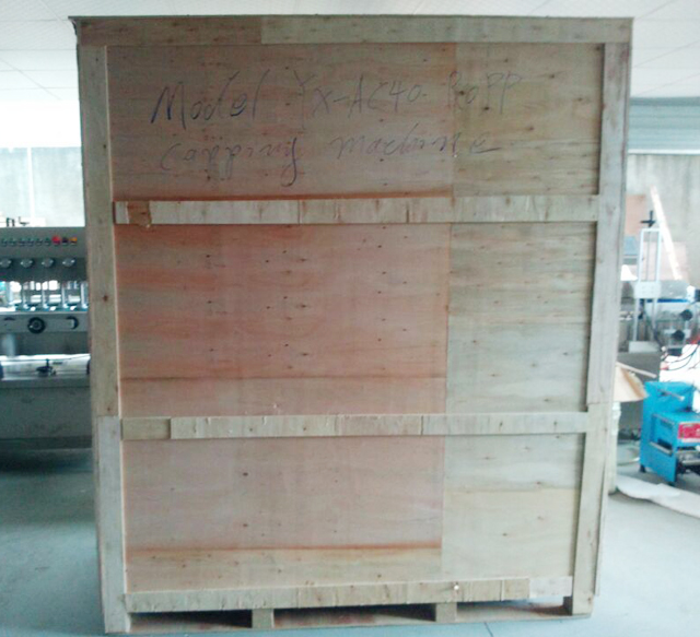 Wooden crate packing for automatic rotary multi head ROPP ca