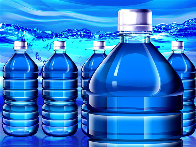 filled bottles by Water filling production line.jpg