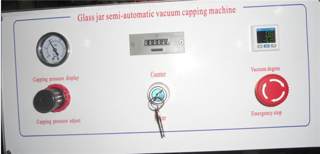 control panel interface of glass jar semi-automatic vaccum c