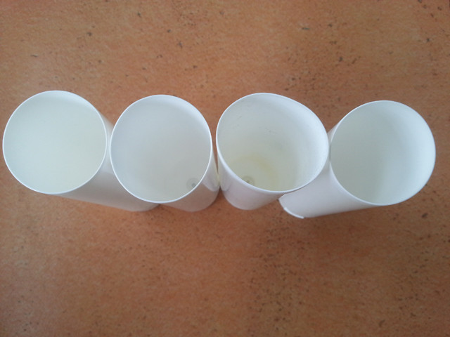 cup samples for  automatic rotary filling ultrasonic sealing
