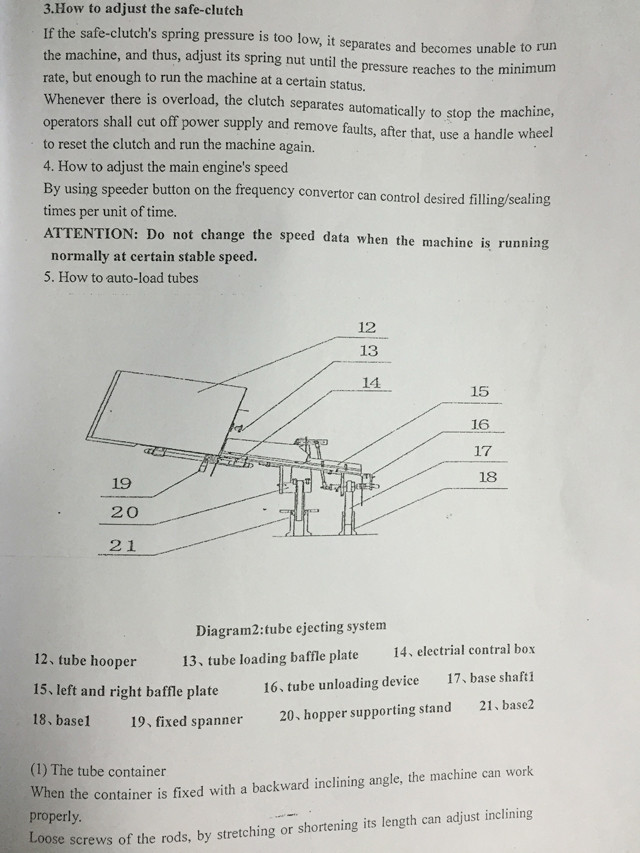 adjustment instructions for YX-FS60 auto rotary monoblock tu