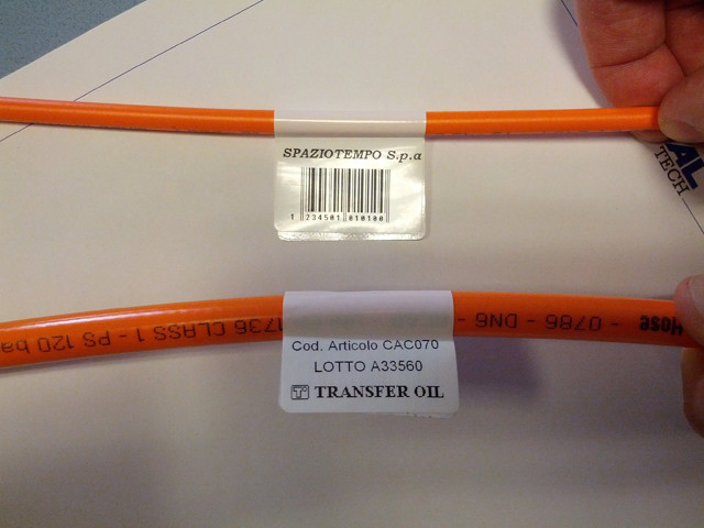 labelled cables by Electric wire cable labeling wrapping lab