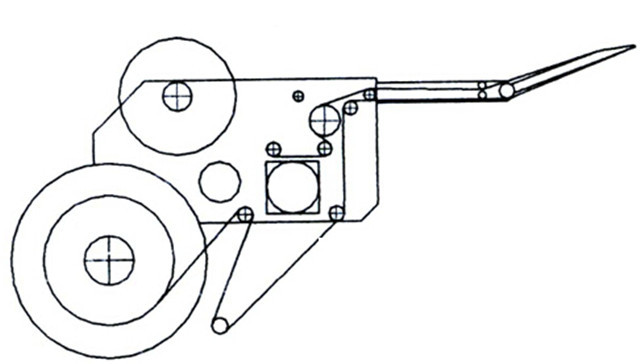 drawing of the automatic tubes labeling machine with materia