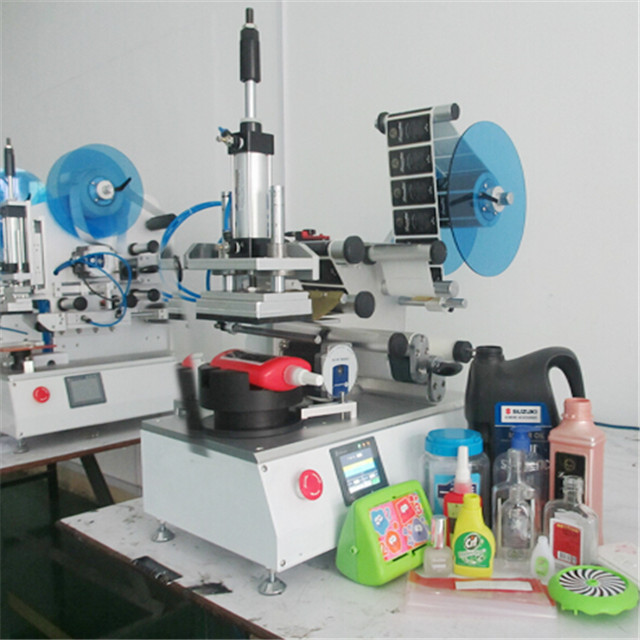 Plane bottle semi automatic flat surface labelling machine manual labeler equipments high precision custom labeling machinery