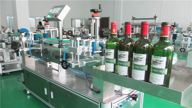 reliable round glass bottles plastic containers wine labelling machines double heads body neck labeler equipment auto