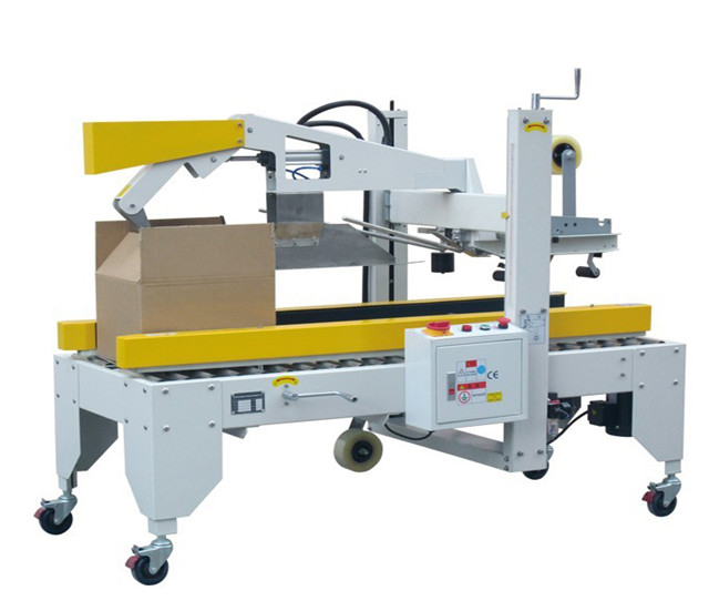 Semi automatic Carton Flaps Folding Machine carton boxes sealer equipment with adhesive tapes folding cover sealing machinery