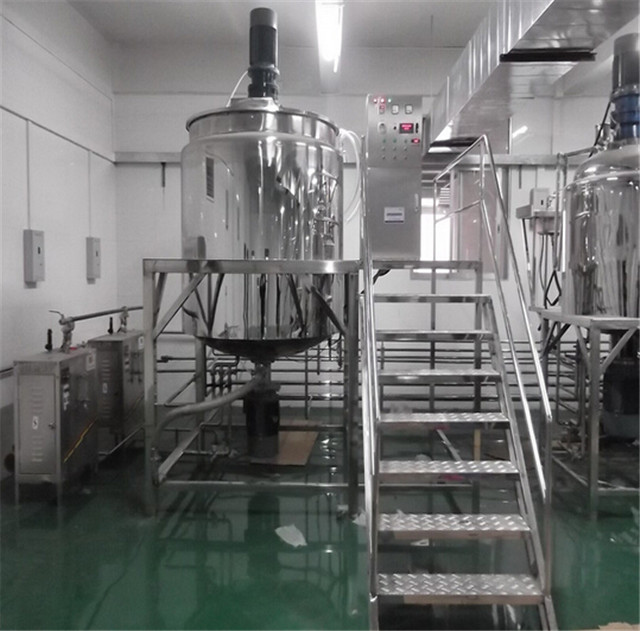 stainless steel tank mixer agitator industrial mixing blending shampoo making line filling capping labeling machinery stainless shampoo mixer maker equipments systems 