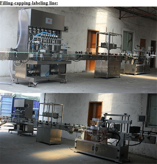filling capping labeling production line of  liquid filling 